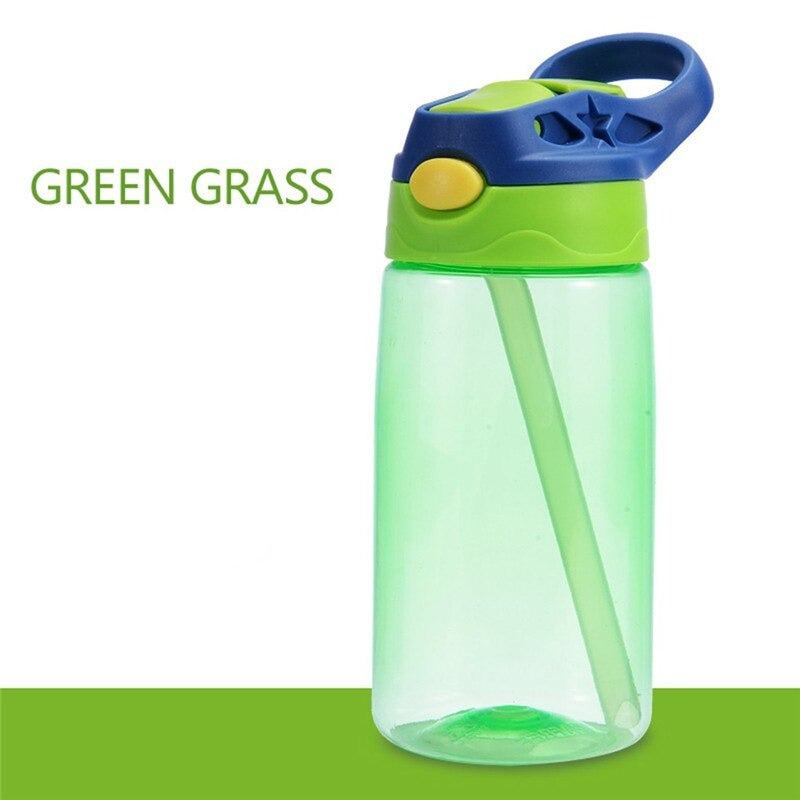 480ml Kids Water Bottle with Straw Lid And Handle