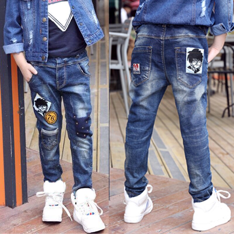 Boys Jeans Denim Trousers Fashion Stretch