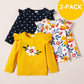 3-pack T-shirt Floral & Dots 3-6Y