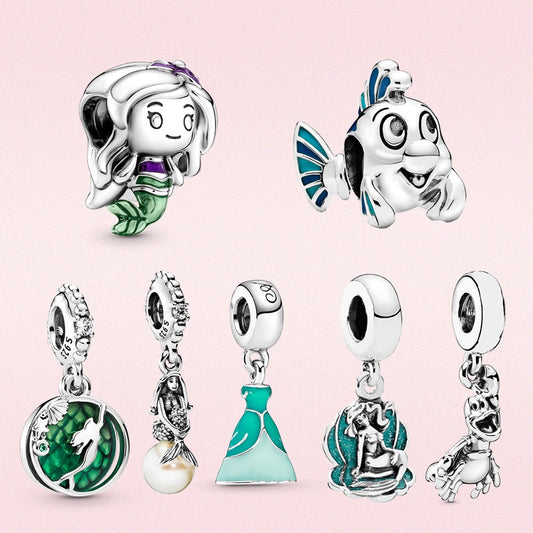 925 Sterling Silver Little Mermaid Ariel Charms