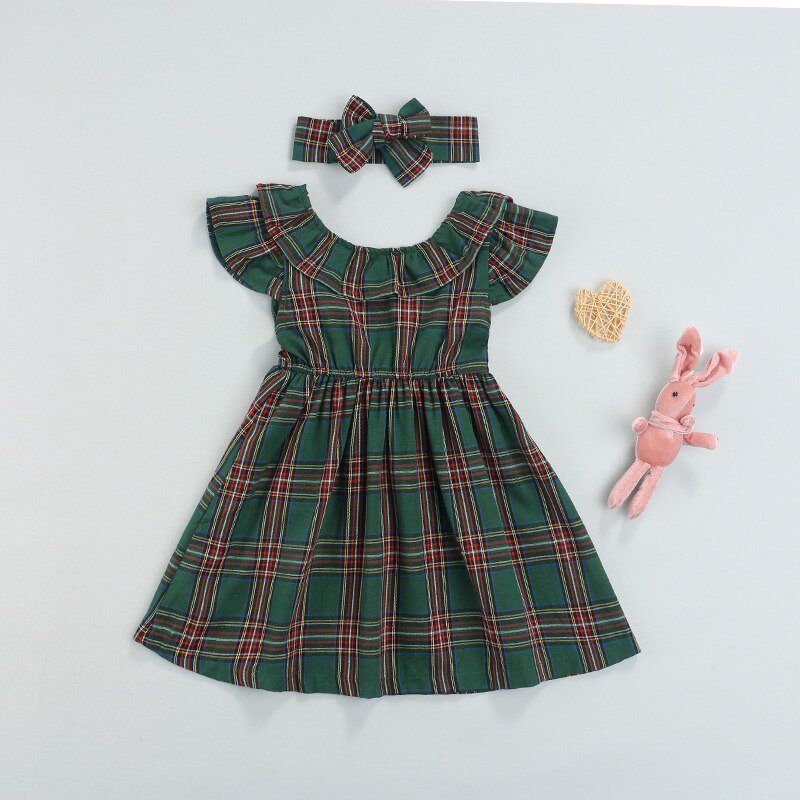 Christmas Dress With Bow For 2-6Y