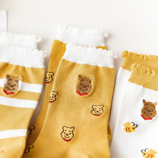 Disney Winnie The Pooh Cotton 3-pair Socks