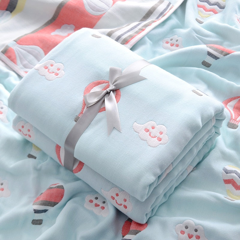 6 Layers Muslin Cotton Newborn Bath Towel Multi Use