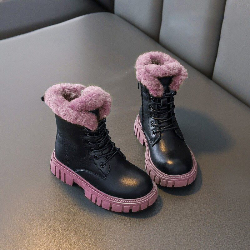 Girls Leather Waterproof Boots