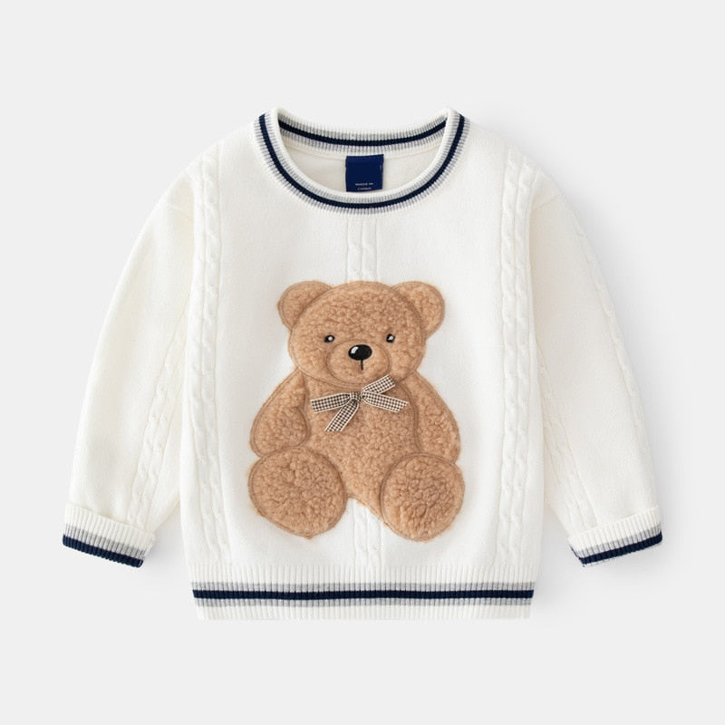 Girls Bear Knitted Sweater 3-8Y