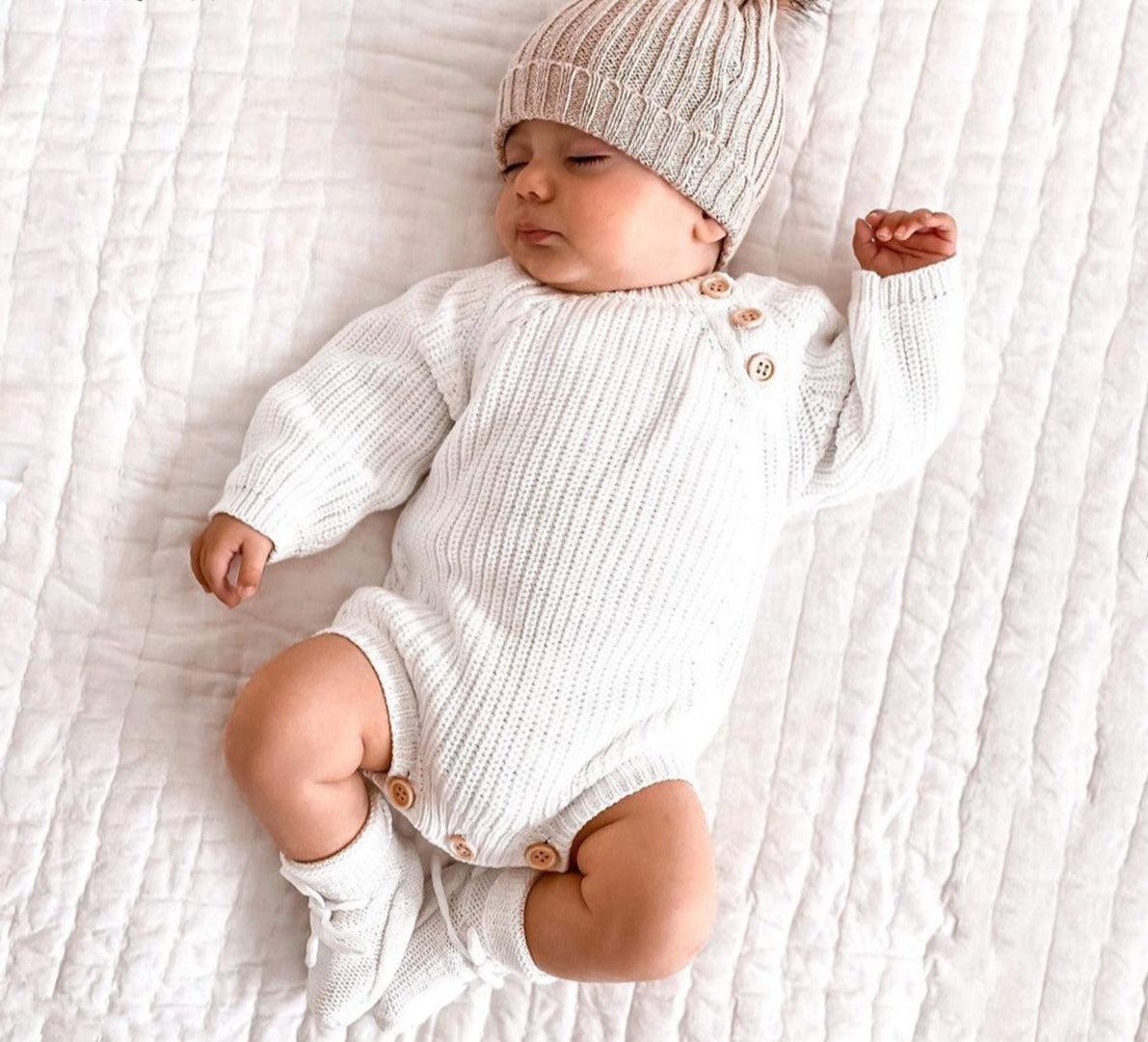 Newborn Infant Baby Girls Boys Knit Romper