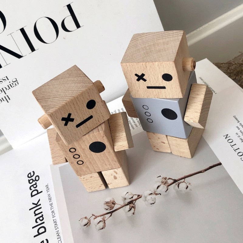 Nordic Style Wooden Robot Toy