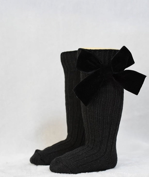 Girl’s Velvet Bow Socks