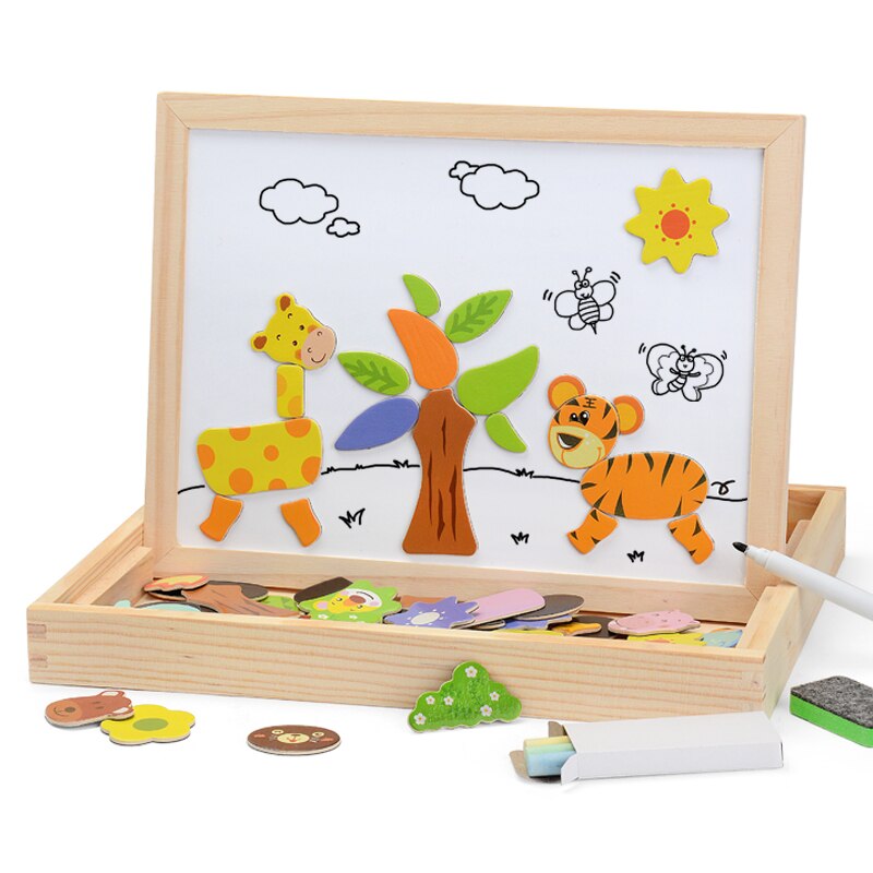 Children's Magnetic Animal Puzzle Music Drawing Board