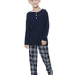 Boy's Open Door Button Cotton Pajama Set